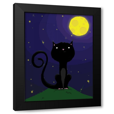 Halloween Cat. A Black Modern Wood Framed Art Print by Grey, Jace