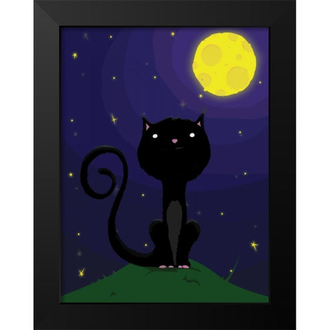 Halloween Cat. A Black Modern Wood Framed Art Print by Grey, Jace