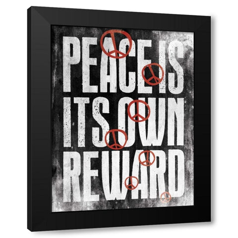 Peace G Black Modern Wood Framed Art Print by Grey, Jace