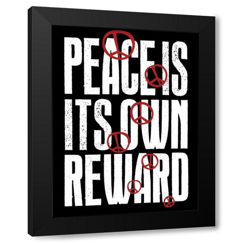 Peace H Black Modern Wood Framed Art Print with Double Matting by Grey, Jace