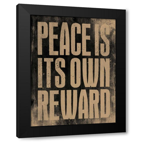 Peace J Black Modern Wood Framed Art Print with Double Matting by Grey, Jace