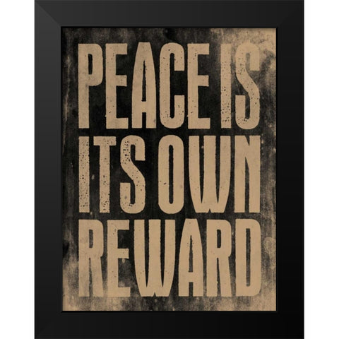 Peace J Black Modern Wood Framed Art Print by Grey, Jace