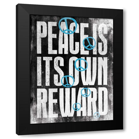 Peace K Black Modern Wood Framed Art Print with Double Matting by Grey, Jace