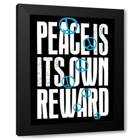 Peace L Black Modern Wood Framed Art Print with Double Matting by Grey, Jace