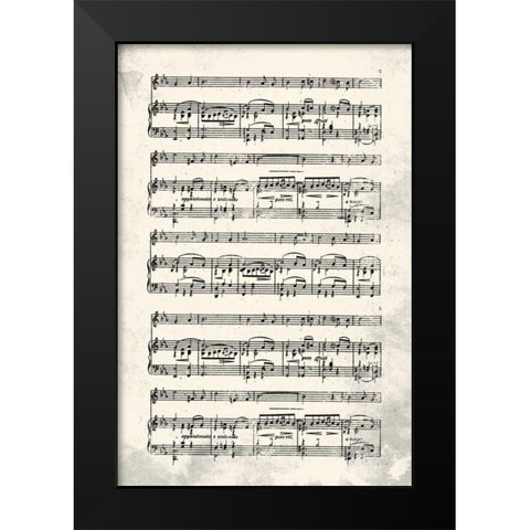 Music Sheet Cream Black Modern Wood Framed Art Print by Grey, Jace