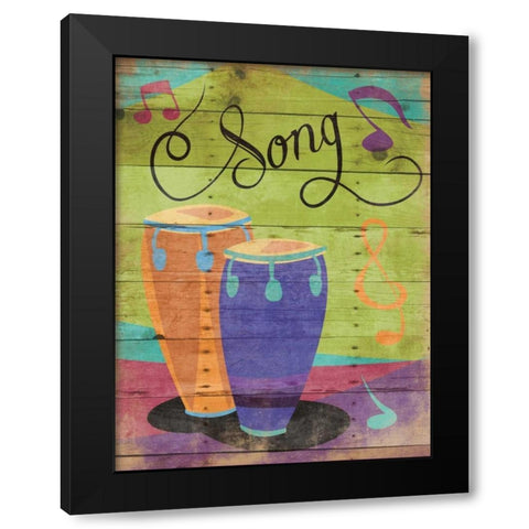 Song Black Modern Wood Framed Art Print with Double Matting by Grey, Jace