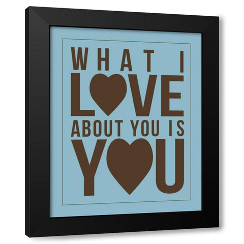 Text A3 Black Modern Wood Framed Art Print by Grey, Jace