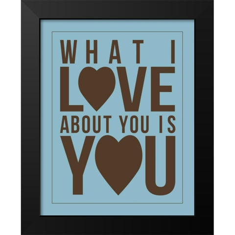 Text A3 Black Modern Wood Framed Art Print by Grey, Jace