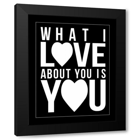 Text A Black Modern Wood Framed Art Print by Grey, Jace