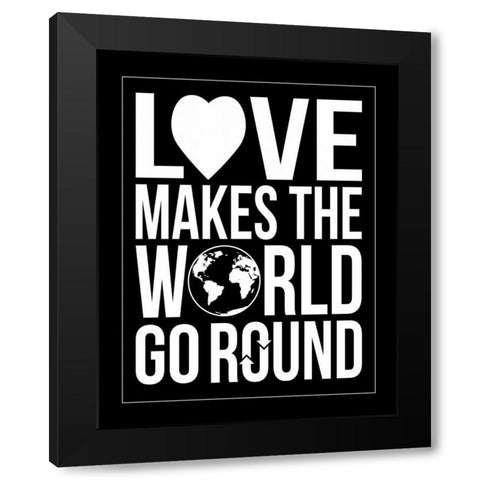 World Go Round Black Modern Wood Framed Art Print with Double Matting by Grey, Jace