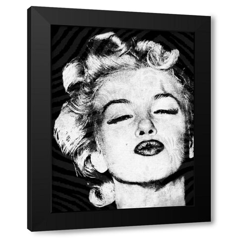 Monroe Text 2 Black Modern Wood Framed Art Print with Double Matting by Grey, Jace