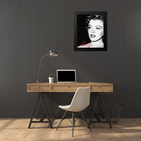 Monroe Text Black Modern Wood Framed Art Print by Grey, Jace