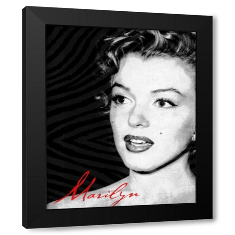 Monroe Text Black Modern Wood Framed Art Print by Grey, Jace