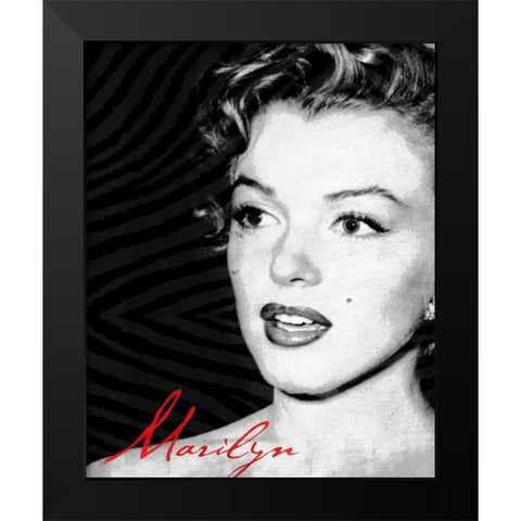 Monroe Text Black Modern Wood Framed Art Print by Grey, Jace