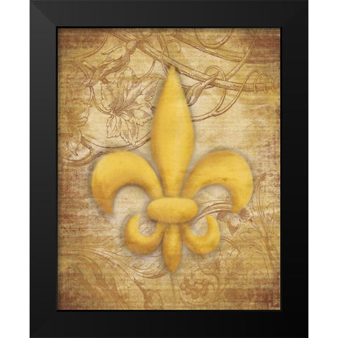 Fleur Delis Black Modern Wood Framed Art Print by Grey, Jace
