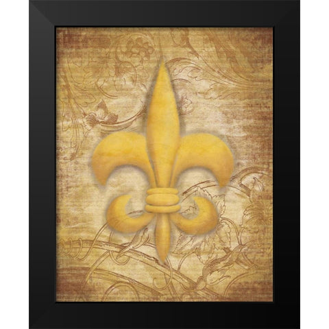 Fleur Delis Black Modern Wood Framed Art Print by Grey, Jace