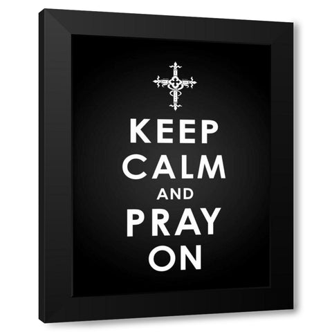 Keep  Calm Black Modern Wood Framed Art Print with Double Matting by Grey, Jace