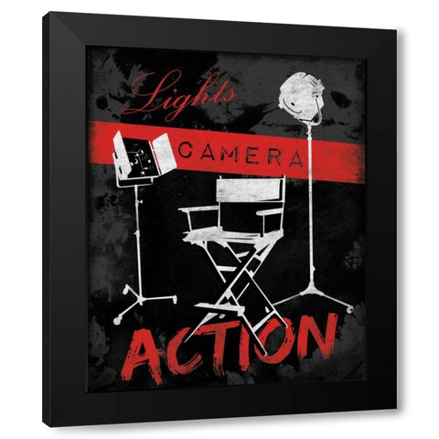 Cinema A2 Black Modern Wood Framed Art Print with Double Matting by Grey, Jace