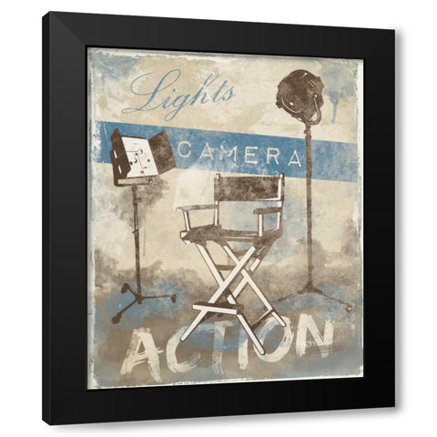 Cinema A3 Black Modern Wood Framed Art Print with Double Matting by Grey, Jace