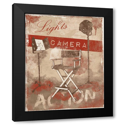 Cinema A4 Black Modern Wood Framed Art Print with Double Matting by Grey, Jace