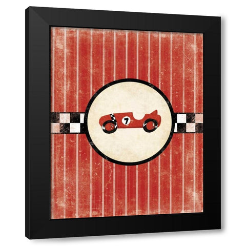 Race Car Black Modern Wood Framed Art Print with Double Matting by Grey, Jace