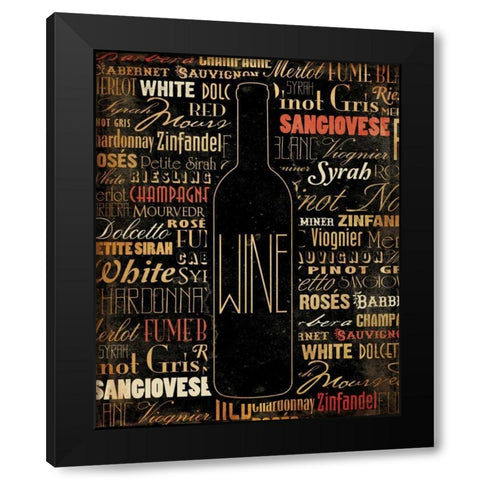 WINE 1 Black Modern Wood Framed Art Print by Grey, Jace