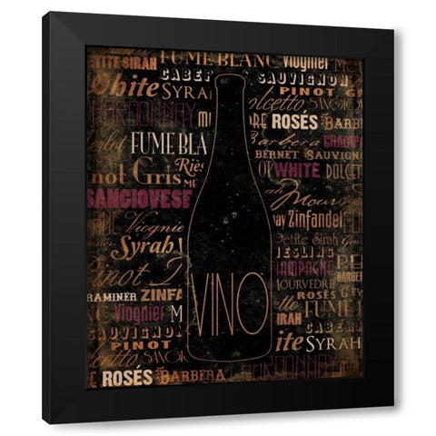 VINO 2 Black Modern Wood Framed Art Print with Double Matting by Grey, Jace
