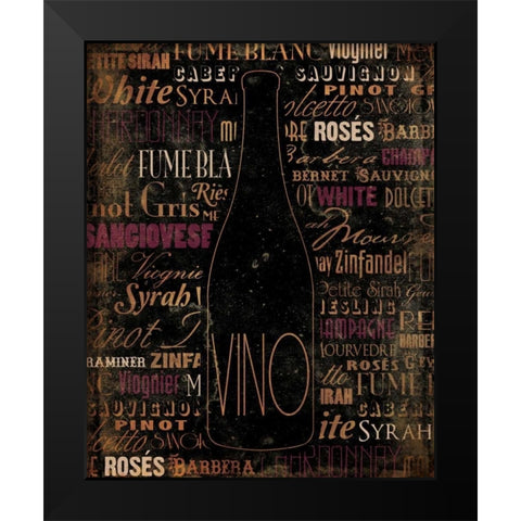VINO 2 Black Modern Wood Framed Art Print by Grey, Jace