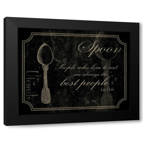 Spoon Quote 2 Black Modern Wood Framed Art Print with Double Matting by Grey, Jace