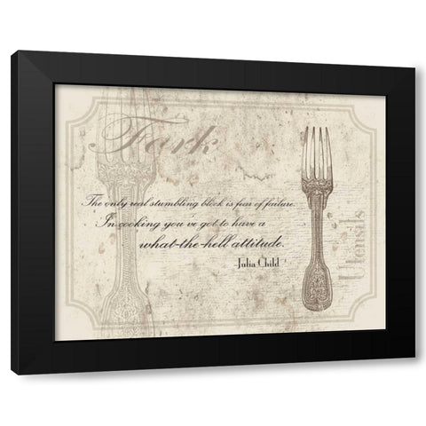 Fork Quote Black Modern Wood Framed Art Print with Double Matting by Grey, Jace