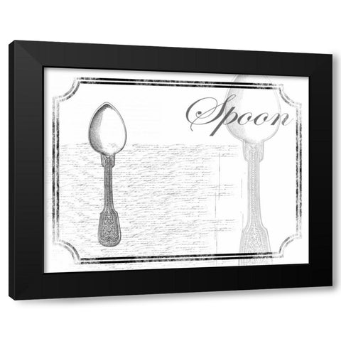 Simple Spoon Black Modern Wood Framed Art Print with Double Matting by Grey, Jace