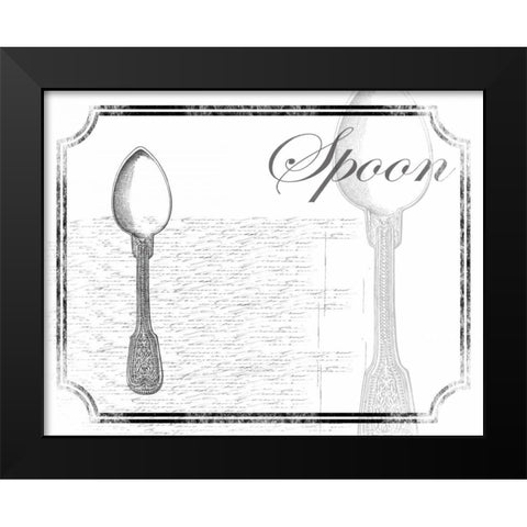 Simple Spoon Black Modern Wood Framed Art Print by Grey, Jace