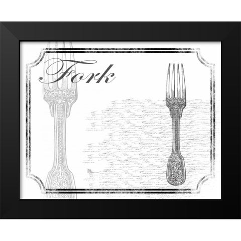 Simple Fork Black Modern Wood Framed Art Print by Grey, Jace