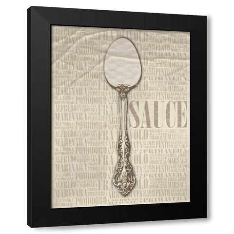 SAUCE Type Black Modern Wood Framed Art Print with Double Matting by Grey, Jace