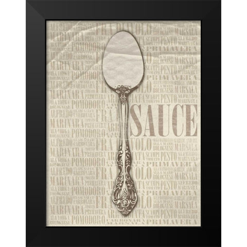 SAUCE Type Black Modern Wood Framed Art Print by Grey, Jace