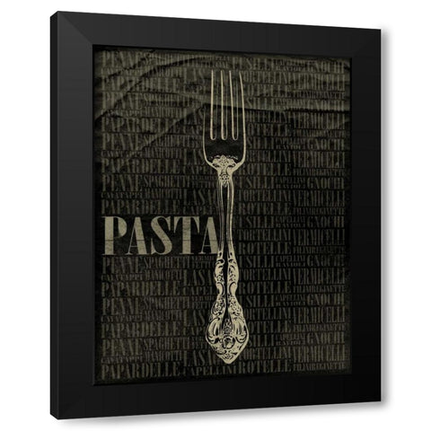 PASTA Type 2 Black Modern Wood Framed Art Print by Grey, Jace
