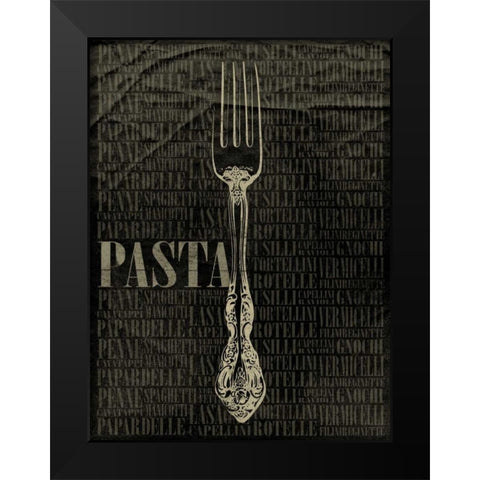 PASTA Type 2 Black Modern Wood Framed Art Print by Grey, Jace