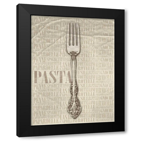 PASTA Type Black Modern Wood Framed Art Print by Grey, Jace