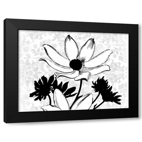 Simple Floral Black Modern Wood Framed Art Print by Grey, Jace