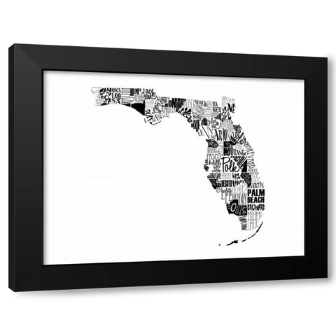 Florida Black Modern Wood Framed Art Print by Grey, Jace