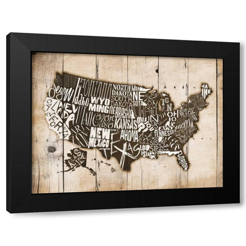 Sepia Wood USA Black Modern Wood Framed Art Print by Grey, Jace