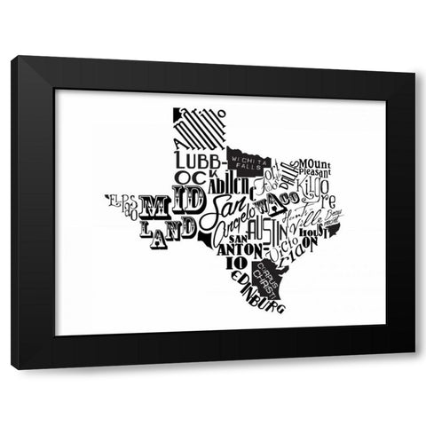 Texas Black Black Modern Wood Framed Art Print by Grey, Jace