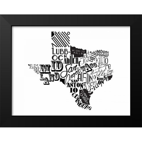 Texas Black Black Modern Wood Framed Art Print by Grey, Jace