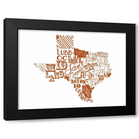 Texas Black Modern Wood Framed Art Print by Grey, Jace