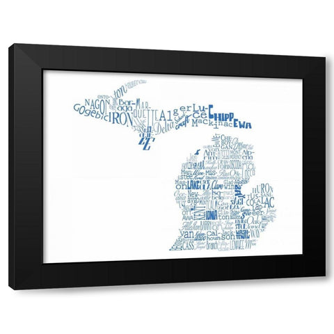 Michigan 2 Black Modern Wood Framed Art Print by Grey, Jace