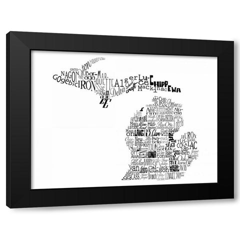 Michigan Black Modern Wood Framed Art Print by Grey, Jace