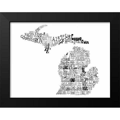 Michigan Black Modern Wood Framed Art Print by Grey, Jace