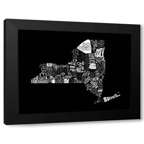 NY 3 Black Modern Wood Framed Art Print with Double Matting by Grey, Jace