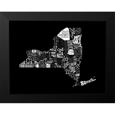 NY 3 Black Modern Wood Framed Art Print by Grey, Jace
