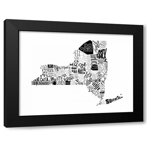 NY Black Modern Wood Framed Art Print by Grey, Jace
